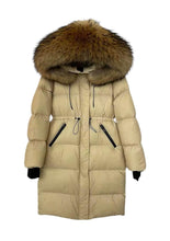 Load image into Gallery viewer, Fur Drawstring Hooded Puffer Coat (Long Line)
