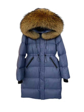 Load image into Gallery viewer, Fur Drawstring Hooded Puffer Coat (Long Line)