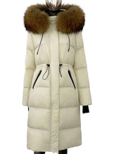 Load image into Gallery viewer, Fur Drawstring Hooded Puffer Coat (Long Line)