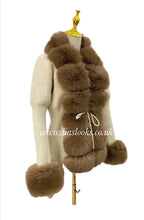 Load image into Gallery viewer, Soft Faux Fur Cardigan (Cream/Camel) PREMIUM COLLECTION