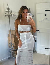 Load image into Gallery viewer, White Rhinestone Gold Chain Bikini