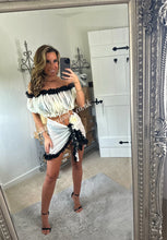 Load image into Gallery viewer, Frilly Ruffle Cream/Black Combo Sarong