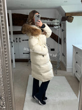 Load image into Gallery viewer, Fur Drawstring Hooded Puffer Coat (Long Line)