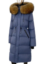 Load image into Gallery viewer, Fur Drawstring Hooded Puffer Coat (Long Line)