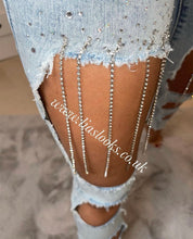 Load image into Gallery viewer, Diamanté Tassel Ripped Jeans (CLEARANCE)