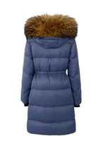 Load image into Gallery viewer, Fur Drawstring Hooded Puffer Coat (Long Line)