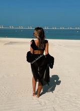 Load image into Gallery viewer, Frilly Sleeved Black Kaftan