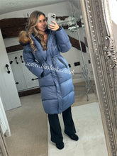 Load image into Gallery viewer, Fur Drawstring Hooded Puffer Coat (Long Line)