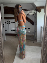 Load image into Gallery viewer, Baby Blue Strappy Paisley Bikini Set (4 Piece Set)
