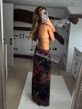 Load image into Gallery viewer, Brown Multi Print Plunge Dress
