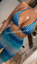 Load image into Gallery viewer, Zig Zag Blue Trouser and Bikini Set (3 Piece) CLEARANCE