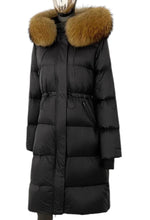 Load image into Gallery viewer, Fur Drawstring Hooded Puffer Coat (Long Line)