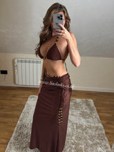Load image into Gallery viewer, Chocolate Luxe Beaded Detailed Bikini & Skirt Skirt