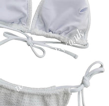 Load image into Gallery viewer, White Bikini+Rose Sarong Set