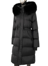 Load image into Gallery viewer, Fur Drawstring Hooded Puffer Coat (Long Line)