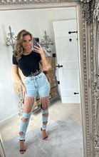 Load image into Gallery viewer, Diamanté Tassel Ripped Jeans (CLEARANCE)