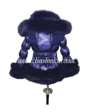 Load image into Gallery viewer, CHILDREN’S - Midnight Blue Romani Coat (Faux Fur)