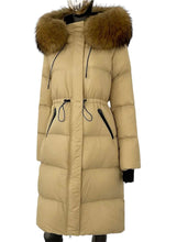 Load image into Gallery viewer, Fur Drawstring Hooded Puffer Coat (Long Line)