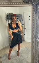 Load image into Gallery viewer, Black Frilly Ruffle High Waist Bikini