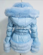 Load image into Gallery viewer, Baby Blue Romani Coat (Faux Fur)