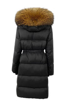 Load image into Gallery viewer, Fur Drawstring Hooded Puffer Coat (Long Line)