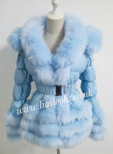 Load image into Gallery viewer, Baby Blue Romani Coat (Faux Fur)