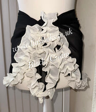 Load image into Gallery viewer, Frilly Ruffle Black/Cream Combo Sarong