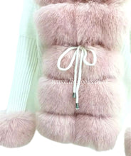 Load image into Gallery viewer, Soft Faux Fur Cardigan (Ivory/Pink) PREMIUM COLLECTION