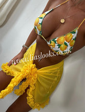 Load image into Gallery viewer, Frilly Ruffle Yellow Sarong