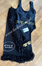 Load image into Gallery viewer, Frilly Ruffle Black Sarong