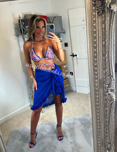 Load image into Gallery viewer, Royal Blue Frill Floral Bikini
