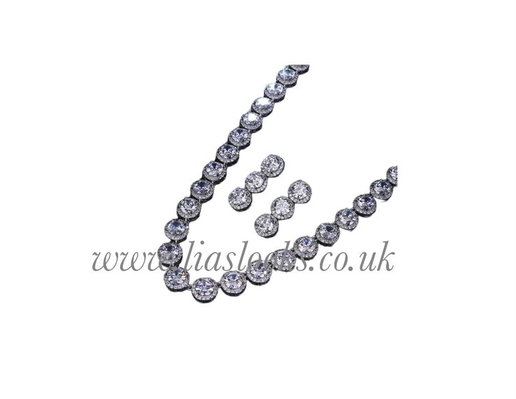 Bling Tennis Chain Necklace - Silver (+ Free Earrings) – Lia's Looks