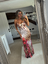 Load image into Gallery viewer, Floral Leopard Maxi Dress