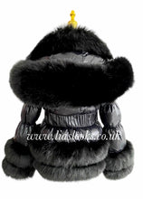 Load image into Gallery viewer, CHILDREN’S - Ebony Black Romani Coat (Faux Fur)
