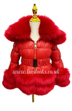 Load image into Gallery viewer, CHILDREN’S - Ruby Red Romani Coat (Faux Fur)