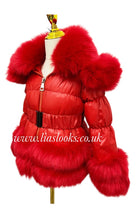 Load image into Gallery viewer, CHILDREN’S - Ruby Red Romani Coat (Faux Fur)