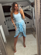 Load image into Gallery viewer, Frilly Ruffle Baby Blue Sarong