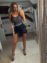 Load image into Gallery viewer, Frilly Ruffle Black Sarong