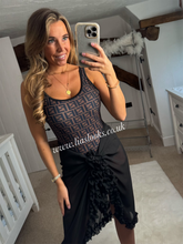 Load image into Gallery viewer, Frilly Ruffle Black Sarong