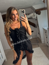 Load image into Gallery viewer, Frilly Ruffle Black Sarong