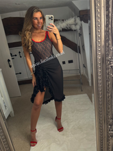 Load image into Gallery viewer, Frilly Ruffle Black Sarong