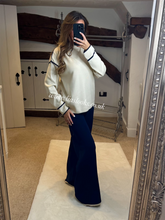 Load image into Gallery viewer, Cream/Navy Knit Set