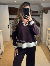 Load image into Gallery viewer, Chocolate/Cream Knit Set