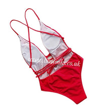 Load image into Gallery viewer, Red Tie Up Swimsuit (CLEARANCE)