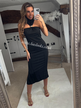 Load image into Gallery viewer, Black Gold Detail Dress