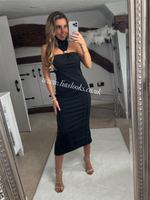 Load image into Gallery viewer, Black Gold Detail Dress