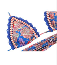 Load image into Gallery viewer, Royal Blue Frill Floral Bikini