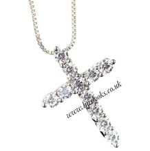 Load image into Gallery viewer, Bling Small Cross Necklace (Box Chain)