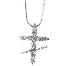 Load image into Gallery viewer, Bling Small Cross Necklace (Box Chain)