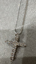 Load image into Gallery viewer, Bling Small Cross Necklace (Box Chain)